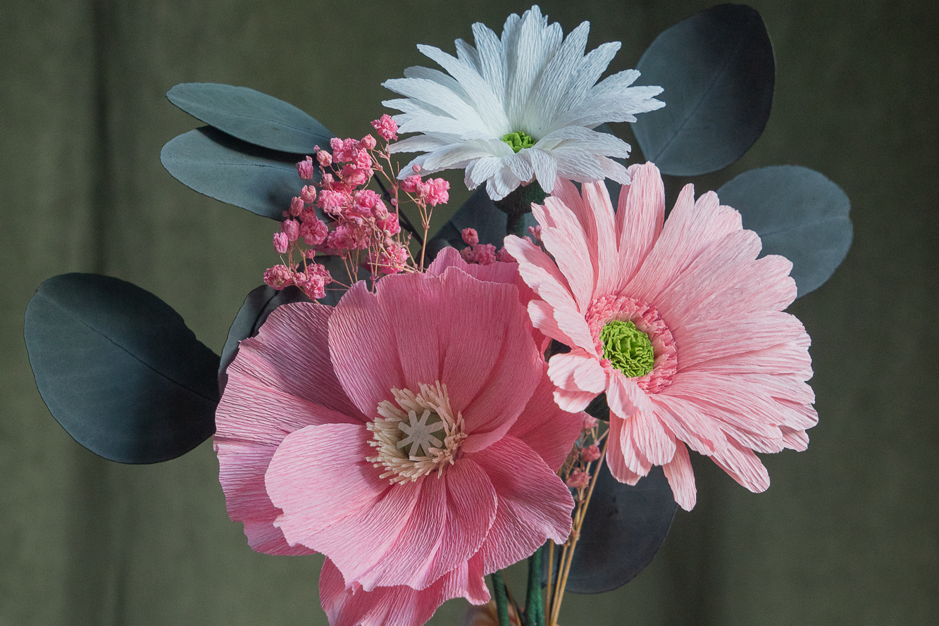 BOUQUETS 1 À 5 FLEURS ROSE CLAIR