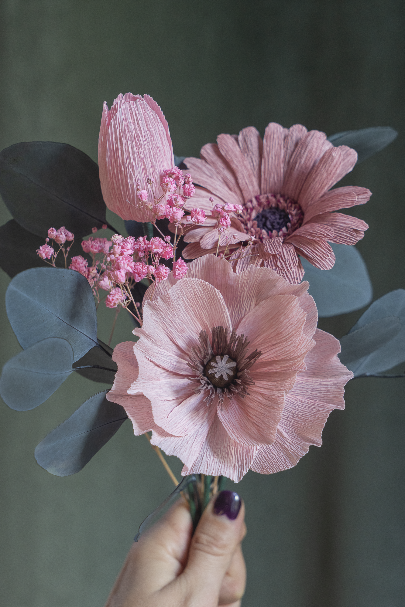BOUQUETS VIEUX ROSE CLAIR