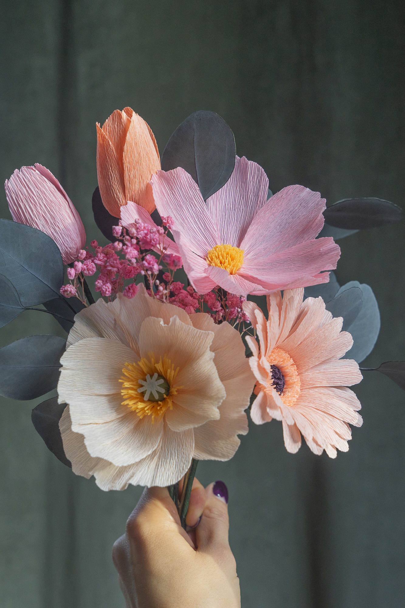 BOUQUETS PASTEL ROSE ORANGÉ
