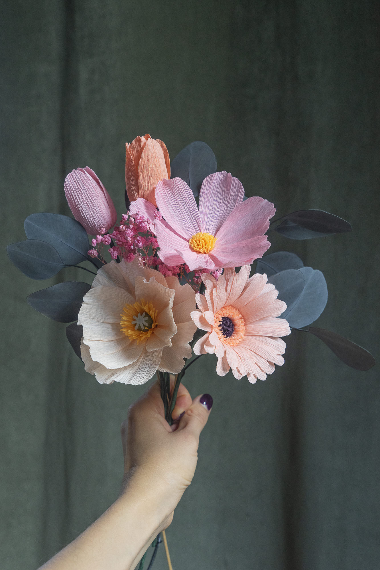 BOUQUETS PASTEL ROSE ORANGÉ