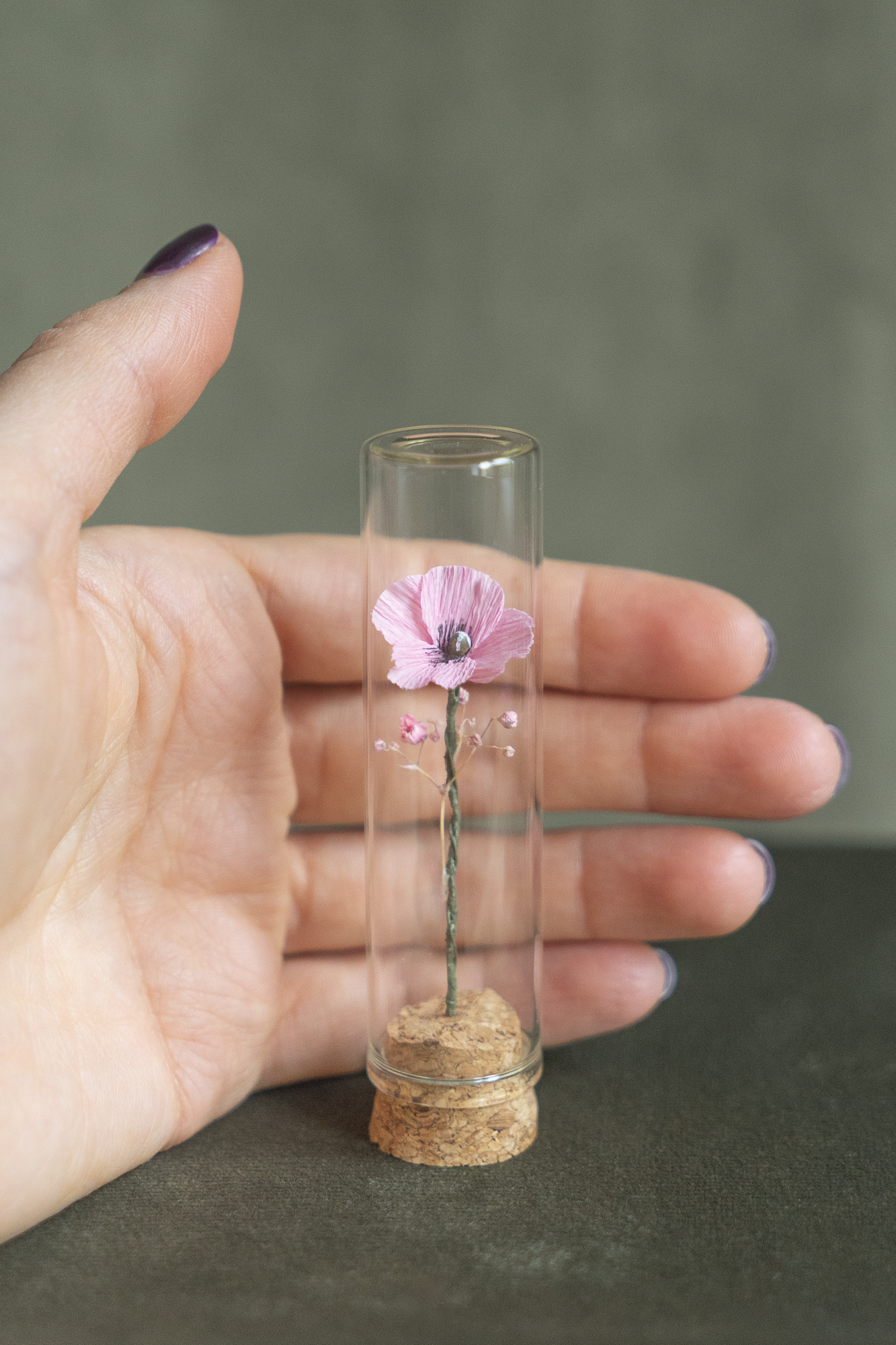 MINI CLOCHE FLEUR EN PAPIER
